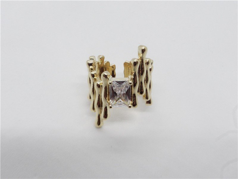 ANEL REGULAGEM C/ ZIRCONIA FOLH. OURO