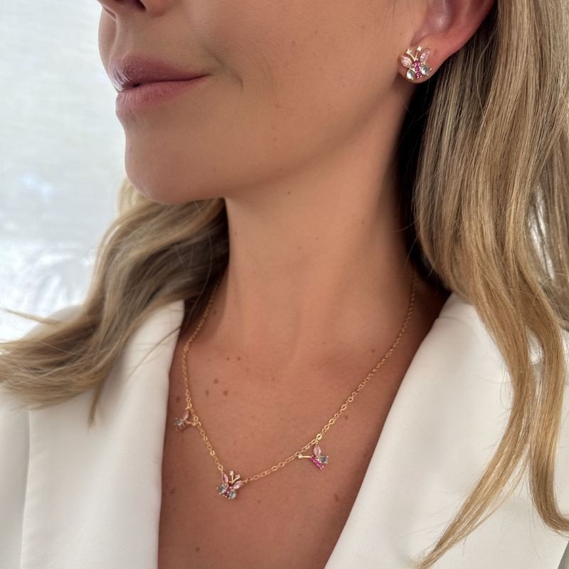 CONJUNTO BORBOLETA COM ZIRCONIA