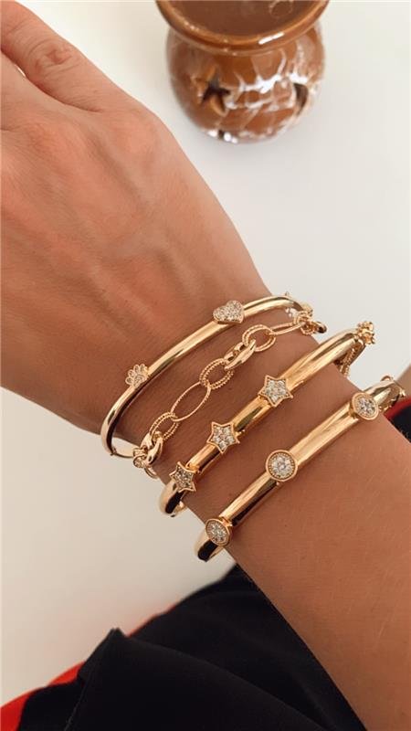 PULSEIRA ARO COM ACESSORIOS COM ZIRCONIA