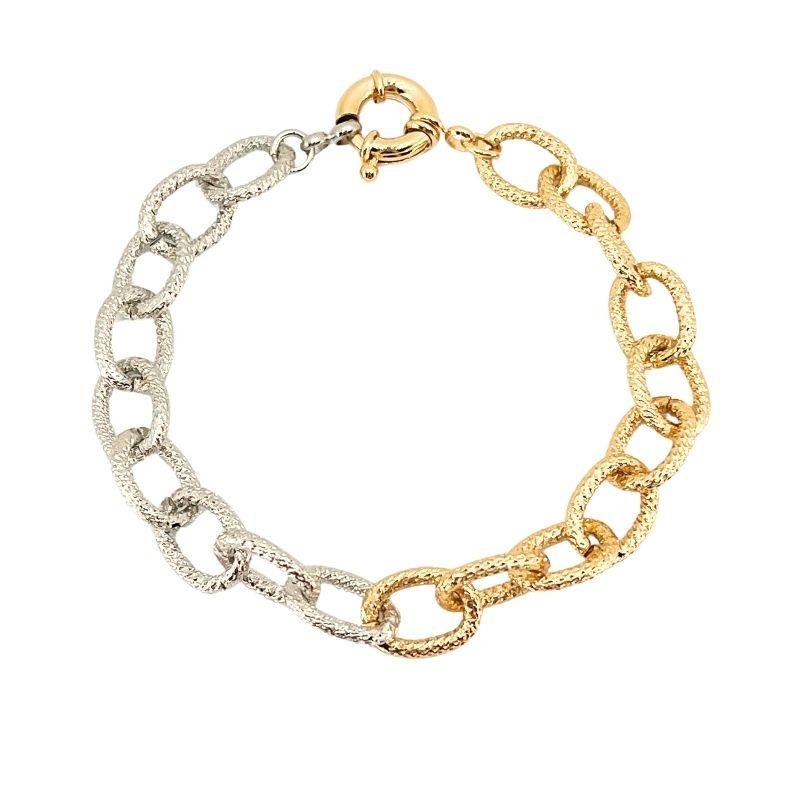 PULSEIRA METADE OURO/METADE RODIO
