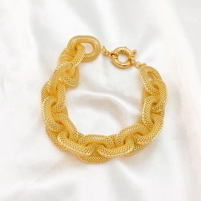 PULSEIRA TRAMA ITALIANA COM FECHO BOIA - 20CM