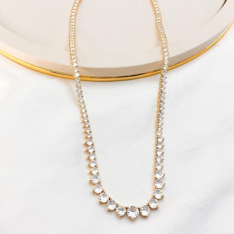 GARGANTILHA RIVIERA ELEGANTE COM ZIRCÔNIAS