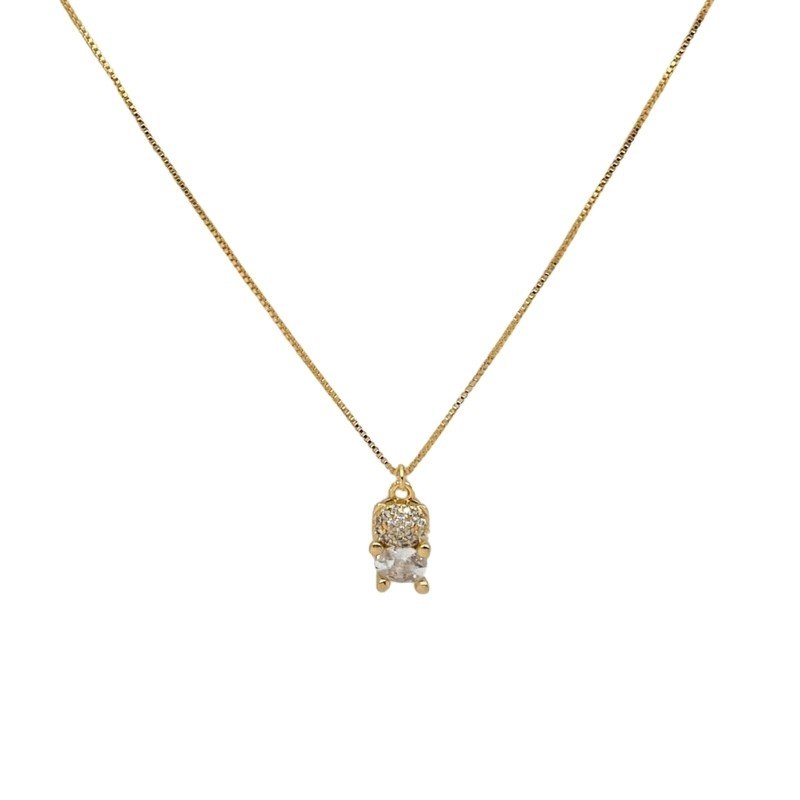 GARGANTILHA URSO COM ZIRCONIA INFANTIL 11MM