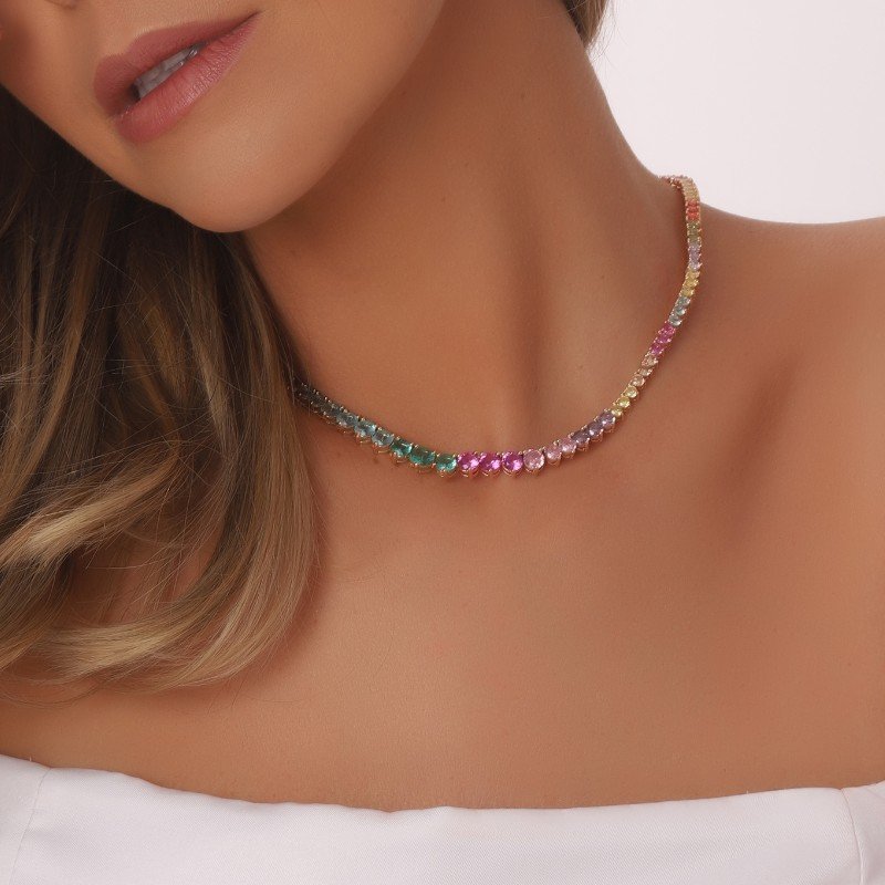 GARGANTILHA RIVIERA ELEGANTE COM ZIRCÔNIAS