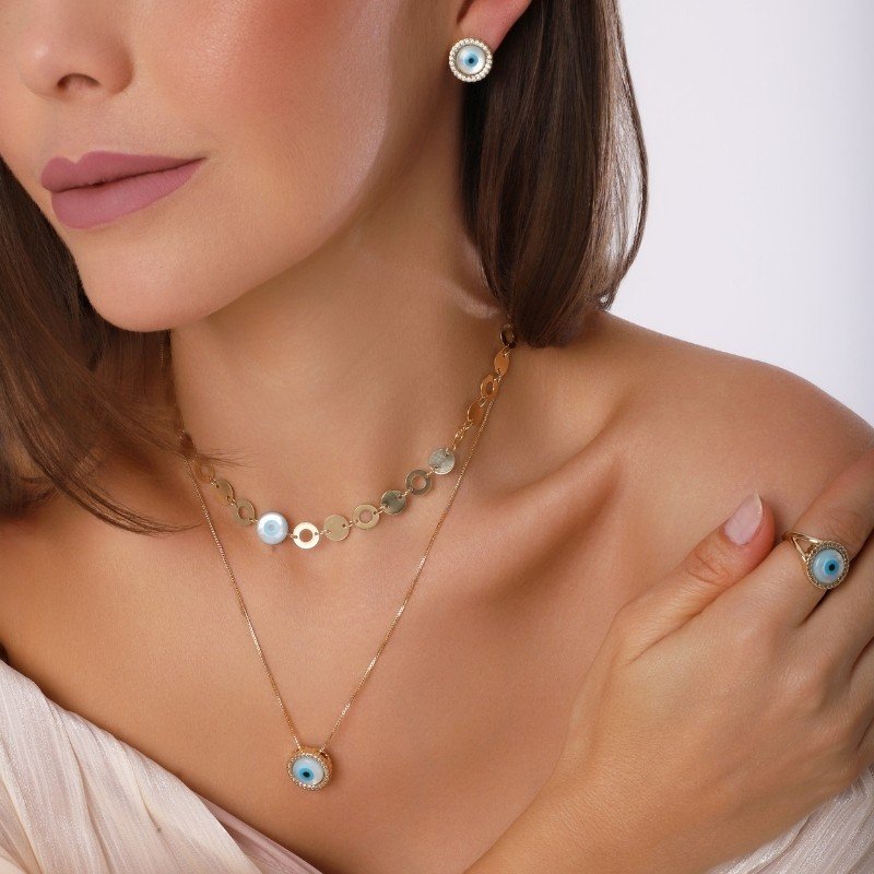 GARGANTILHA OLHO GREGO 10MM