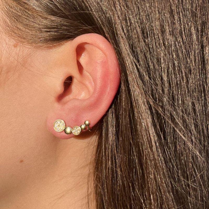 EAR CUFF BOLINHAS COM ZIRCÔNIAS