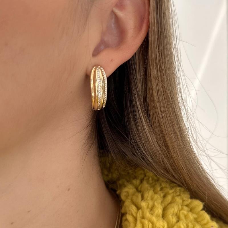 BRINCOS ARGOLA COM ZIRCONIA