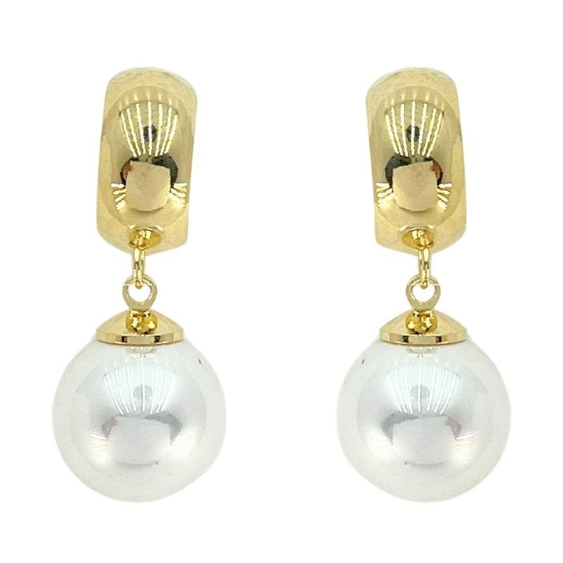 BRINCOS ARGOLA 17MM COM PEORLA