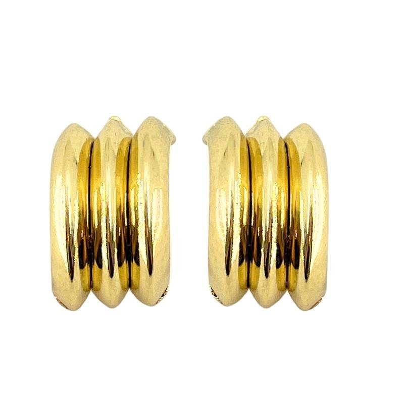 BRINCO ARGOLA TRIPLA GOMADA FOLHEADO A OURO