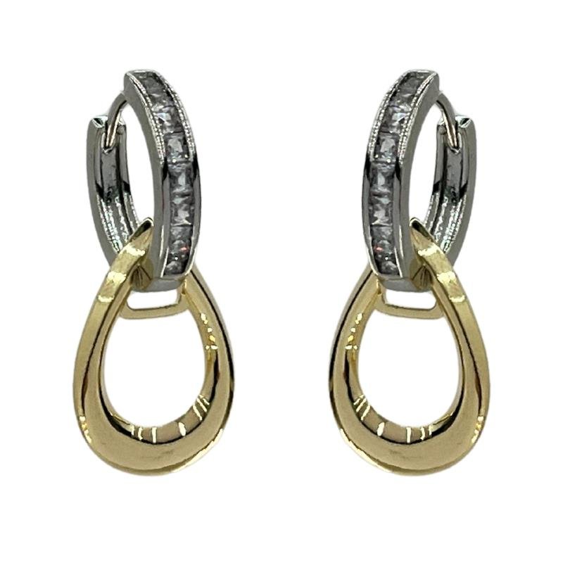 BRINCOS ARGOLINHA DE CLICK 16 MM COM GOTA PENDURADA