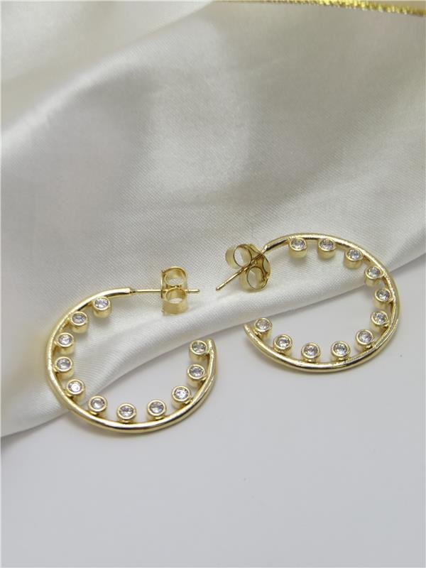 BRINCO ARGOLA C/ ZIRCONIA CRISTAL 