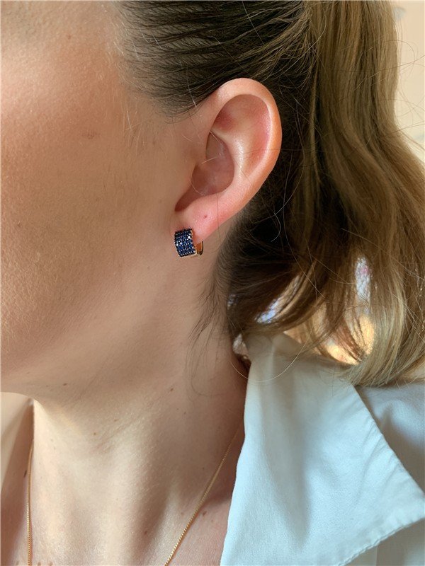 BRINCO DE CLICK COM ZIRCONIA AZUL