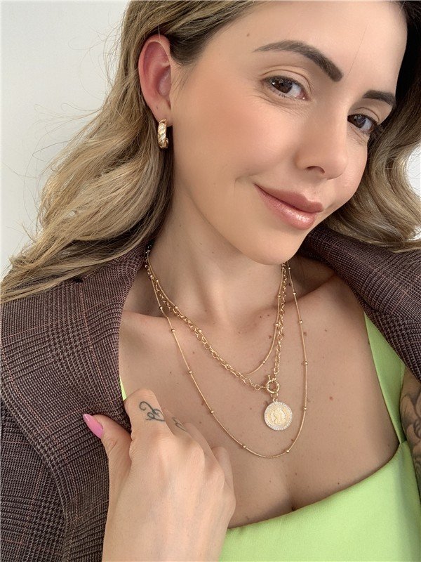 BRINCO ARGOLA COM ZIRCONIA