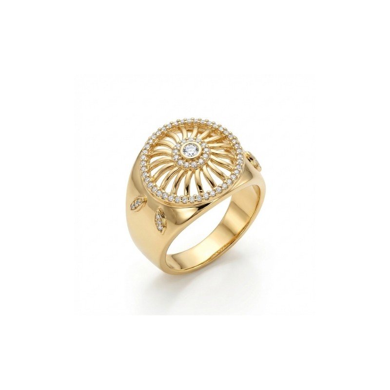 ANEL EDICAO LIMITADA FOLH. OURO
