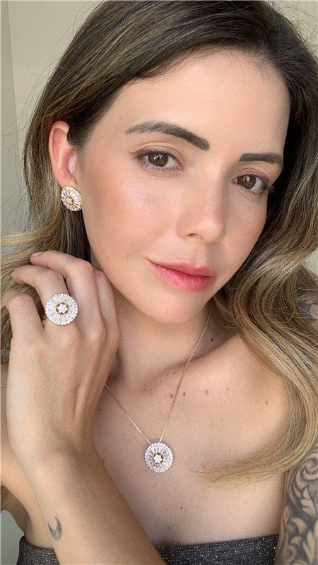 ANEL EDICAO LIMITADA FOLH. OURO