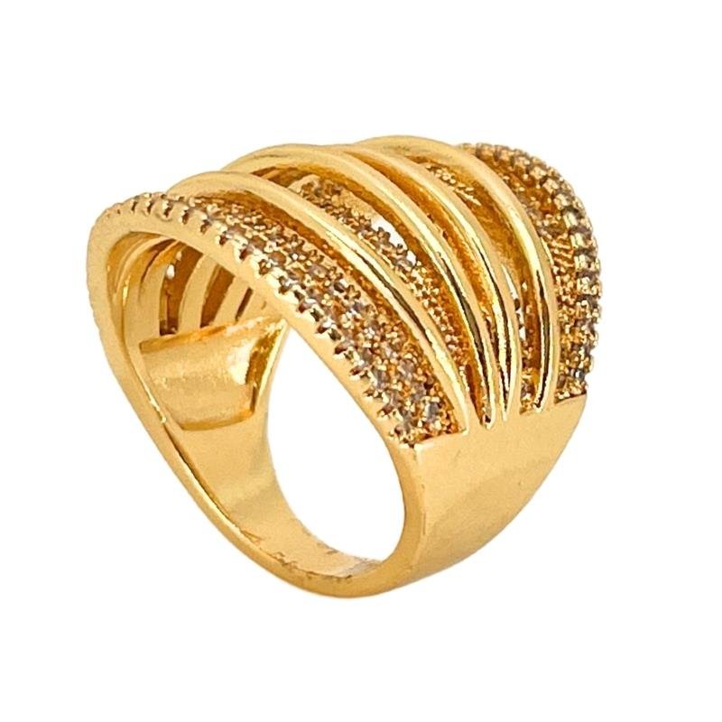 ANEL EDICAO LIMITADA FOLH. OURO TAM.12
